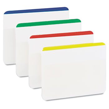 Pack of 4 2 x 1.5 Post-it Filing Tabs Solid Assorted Colors
