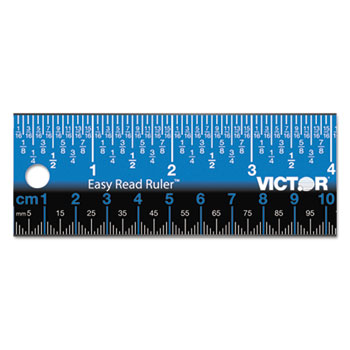 12"" Victor Easy Read Stainless Steel Ruler Standard/metric Blue" 313092966988