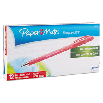 12 PAPERMATE Ballpoint Stick Pens Red Ink Medium Point 1.0 Mm Paper Mate for sale online 