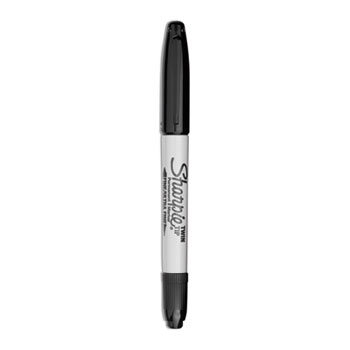 Pack of 6 Black Sharpie Twin Tip Permanent Marker Bullet and Fine Point 