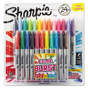 Sharpie Color Burst Ultra Fine Point Marker Permanent Pack 24 Assorted Colors