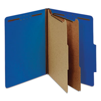 Smead Six Section Hanging Classification Folder Pressboard//Kraft Letter Blue