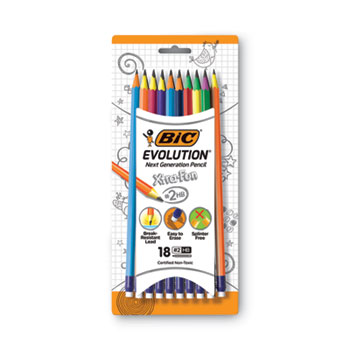 BIC Evolution Cased Pencil 18-Count New Yellow Barrel 2 Lead 