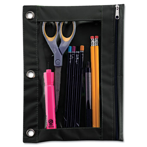 Multicolor Pencil Pouch Case 3 Rings Binder Double Zipper File Stationery Bag 