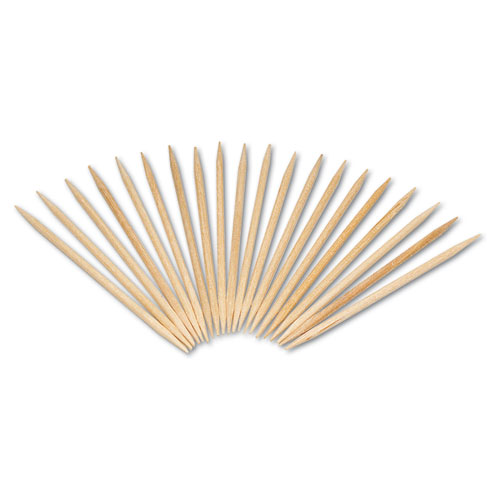 Pack of 12 Wood 2,500/Pack Natural Flat Wood Toothpicks 