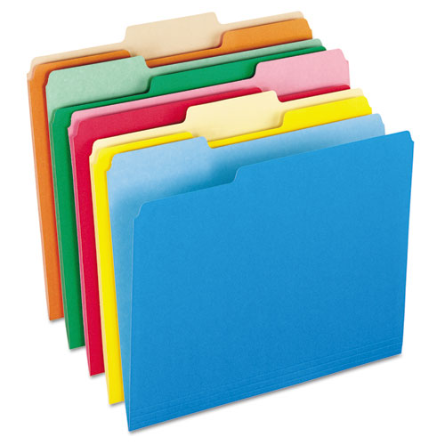 Pendaflex Top-Tab Folders Assorted Colors 1/3 Cut Letter 100-ct 