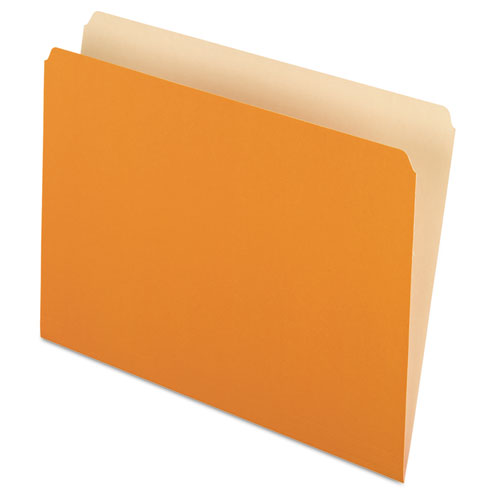 Pendaflex Colored File Folders 1/3 Cut Top Tab Legal Orange/Light Orange 100/Box 