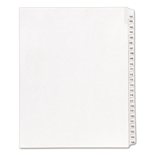 Letter 25 -:- Sold as 2 Packs of 25-Tab 101-125 25 Total of 50 Each White Avery : Allstate-Style Legal Side Tab Dividers / 