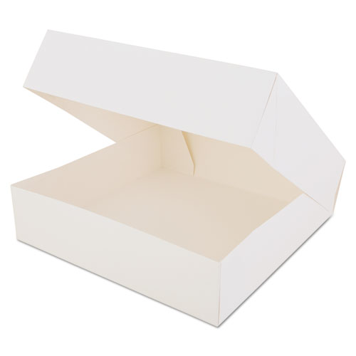 gateau boxes 5 x 10" square white window top cake