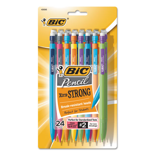 48-Coun Thick Point 0.9mm BIC Xtra-Strong Mechanical Pencil Colorful Barrel 