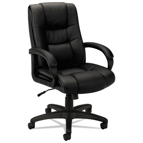 HON® VL131 Series Executive High-Back Chair, Black Vinyl - WB Mason