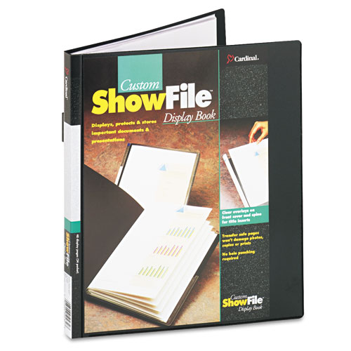 Cardinal ShowFile Display Book w/Custom Cover Pocket 12 Letter-Size Sleeve Black