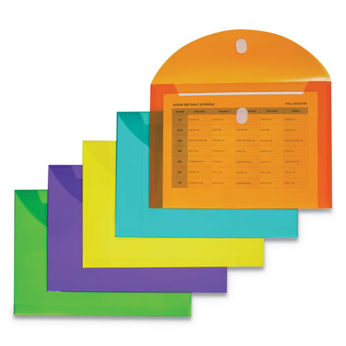 Pendaflex Viewfront Poly Booklet Envelope Side Opening 11 X 9 1/2 3 Colors 4/PK 