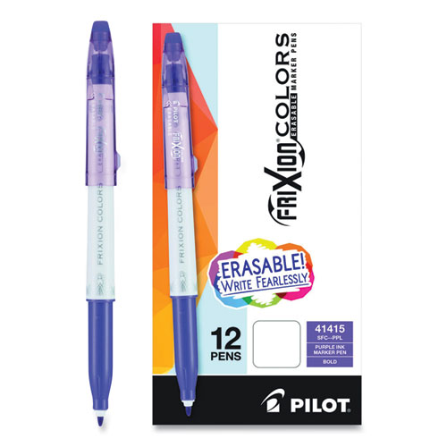 PILOT FriXion Colors Erasable Marker Pens 1 Pack 12 Count Bold Point Assorted Color Inks 