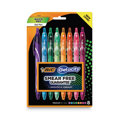 0.7 mm Assorted Colours pack Bic Gel-ocity Quick Dry Gel Ink Pens Medium Tip 