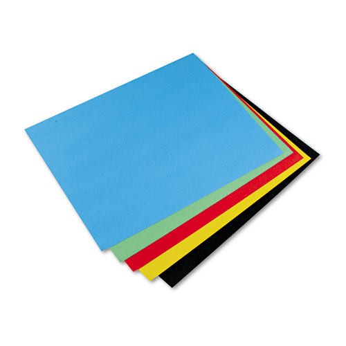 PAC54871 25/Carton Black/Green/Yellow/Red/Blue CT 28 x 22 Pacon Colored 4-Ply Poster Board