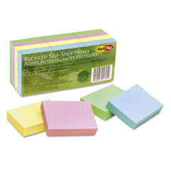 100% Recycled Self-Stick Notes, 1.5
