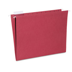 SKILCRAFT Hanging File Folder, Letter Size, 1/5-Cut Tabs, Red, 25/Box