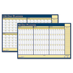 SKILCRAFT 90-Day/120-Day Reversible/Erasable Flexible Planner, 36 x 24, White/Yellow/Blue Sheets, Undated