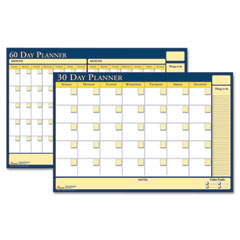 SKILCRAFT 30-Day/60-Day Reversible/Erasable Flexible Planner, 36 x 24, White/Yellow/Blue Sheets, Undated