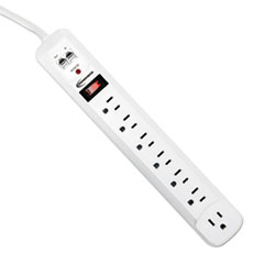 Innovera® SURGE 7-OUTLET PHONE WHT Surge Protector, 7 Outlets, 4 Ft Cord, 1080 Joules, White