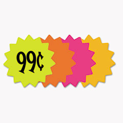 COSCO SIGN FLOURESCENT 4" Die Cut Paper Signs, 4" Round, Assorted Colors, Pack Of 60 Each