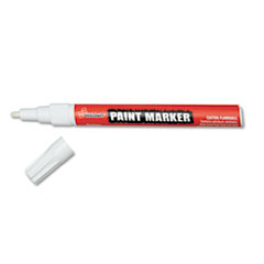 SKILCRAFT Paint Marker, Fine Bullet Tip, White, Dozen