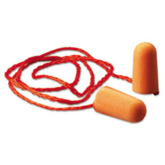 3M™ EARPLUGS CORDED EAR PLUGS Foam Single-Use Earplugs, Corded, 29nrr, Orange, 100 Pairs