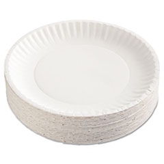AJM Packaging Corporation PLATE 9IN PPR 100-PK WH Paper Plates, 9" Diameter, White, 100-pack