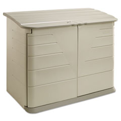 Rubbermaid® PROTECTOR SHED STORAGE GN HORIZONTAL STORAGE SHED, 56.5 X 32 X 48, 32 CU FT, OLIVE-SANDSTONE