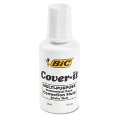 BIC® FLUID CORRECTION 20ML WHT Cover-It Correction Fluid, 20 Ml Bottle, White