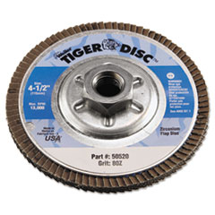 Weiler® DISC TGR ABRSVE FLAP 4.5" Angled Flap Disc, 4 1-2", 80 Grit