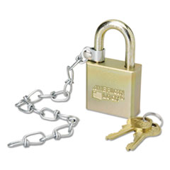 SKILCRAFT Padlock With Attached Chain, 1.75