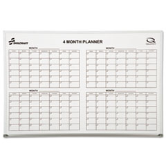 SKILCRAFT Cubicle Calendar Board, Four Month, 24 x 36, White Surface, Aluminum Frame