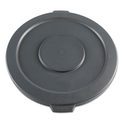 Boardwalk® LID RND 32GAL PLASTIC GY LIDS FOR 32 GAL WASTE RECEPTACLE, FLAT-TOP, ROUND, PLASTIC, GRAY