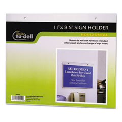 NuDell™ FRAME 8.5X11WALL SIGN CLR Clear Plastic Sign Holder, Wall Mount, 11 X 8 1-2