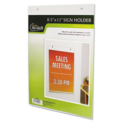 NuDell™ FRAME 8.5X11 WALLSIGN CLR Clear Plastic Sign Holder, Wall Mount, 8 1-2 X 11