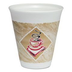Dart® CUP 12OZ FOAM CAFE G 20PK Cafe G Foam Hot-cold Cups, 12 Oz, Brown-red-white, 20-pack