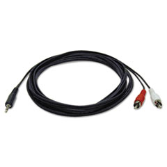Tripp Lite CABLE MINI STEREO 2RCA BK 3.5MM MINI STEREO TO RCA AUDIO Y SPLITTER ADAPTER CABLE (M-M), 6 FT., BLACK