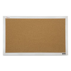 SKILCRAFT Cubicle Cork Board, 21.5 x 32, Tan Surface, Silver Aluminum Frame