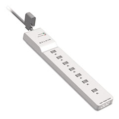 Belkin® SURGE 7OUTLT 2320JOUL WHT Home-office Surge Protector, 7 Outlets, 6 Ft Cord, 2320 Joules, White