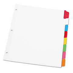 Universal® INDEX BINDER LTR 8TAB COL DELUXE WRITE-ON-ERASABLE TAB INDEX, 8-TAB, 11 X 8.5, WHITE, 1 SET