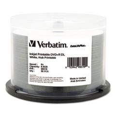 Verbatim® DISC DVD+R DL 50-PK WH Dvd+r Dual Layer Recordable Disc, 8.5gb, 8x, Printable, Spindle, 50-pk