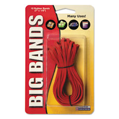 Alliance® RUBBERBANDS 7X1-8 RD BIG BANDS RUBBER BANDS, SIZE 117B, 0.06" GAUGE, RED, 12-PACK
