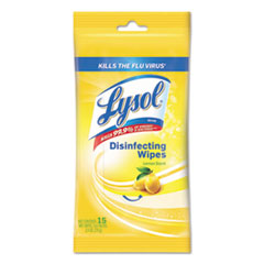 LYSOL® Brand WIPES WIPES DISINF LEMON DISINFECTING WIPES, 7 X 8, LEMON, 15 WIPES-PACK