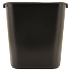 Rubbermaid® Commercial WASTEBASKET PLAS 15H BK Deskside Plastic Wastebasket, Rectangular, 7 Gal, Black