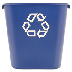 Rubbermaid® Commercial RECEPTACLE MED RCY BE MEDIUM DESKSIDE RECYCLING CONTAINER, RECTANGULAR, PLASTIC, 28.13 QT, BLUE