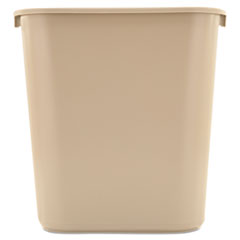 Rubbermaid® Commercial WASTEBASKET PLAS 15H BGE Deskside Plastic Wastebasket, Rectangular, 7 Gal, Beige