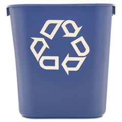 Rubbermaid® Commercial RECEPTACLE SML RCY BE SMALL DESKSIDE RECYCLING CONTAINER, RECTANGULAR, PLASTIC, 13.63 QT, BLUE