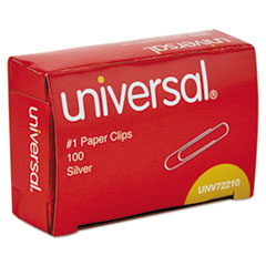 Universal® CLIP #1 GEM SMOOTH 100-BX PAPER CLIPS, SMALL (NO. 1), SILVER, 100-BOX